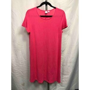 Gap Women Pink Textured Short Sleeve Tunic Dress Size Medium